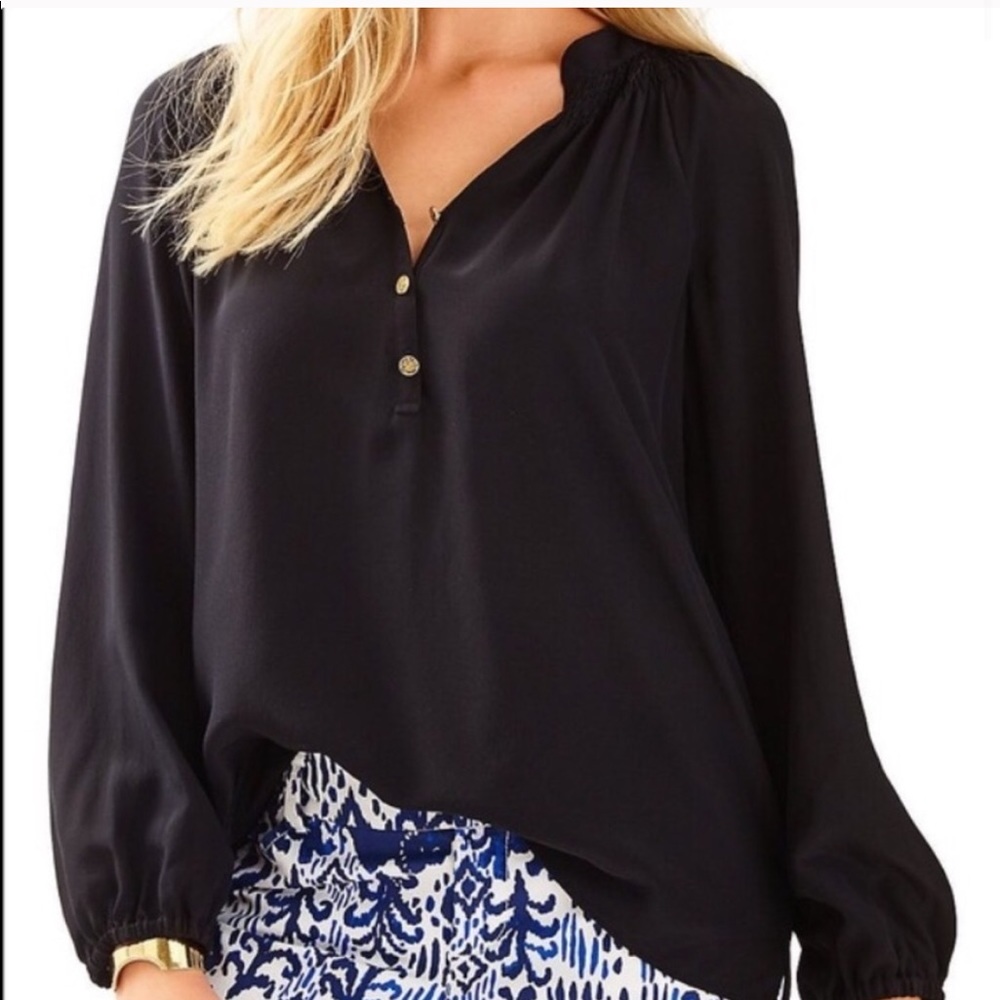 Lilly Pulitzer Black Blouse